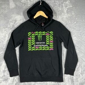 Beimar Monster Energy Supercross Hoodie Black Neon Dirt Bike Graphic Mens M
